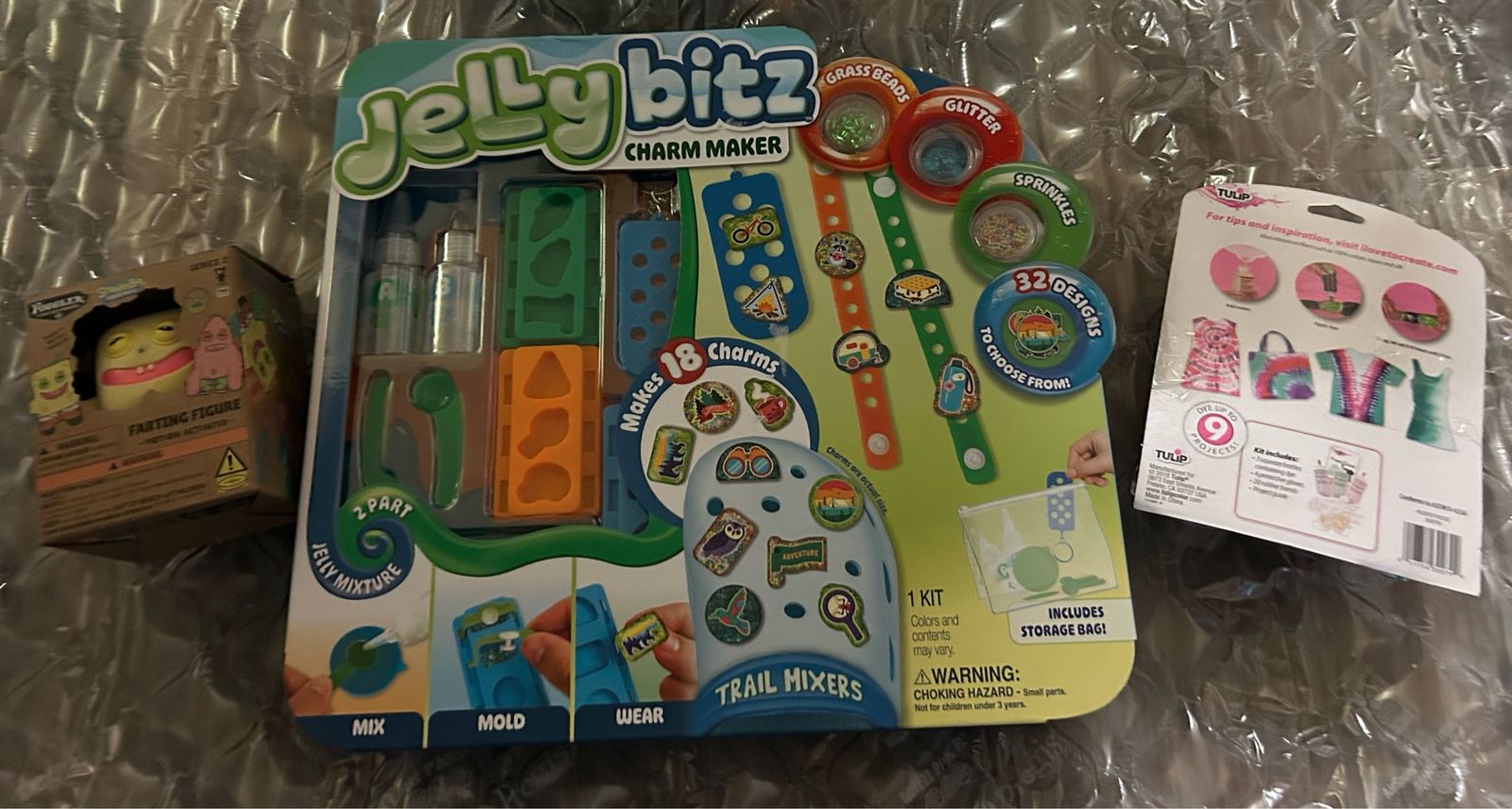 Jelly Bitz Charm Maker Kit & Tulip Tie-Dye Kit: Craft 18 Charms, 32 Designs, Dye 9 Projects - New Cash Only