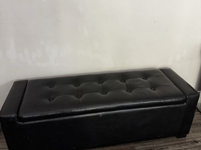 FREE Storage ottoman (black faux leather)