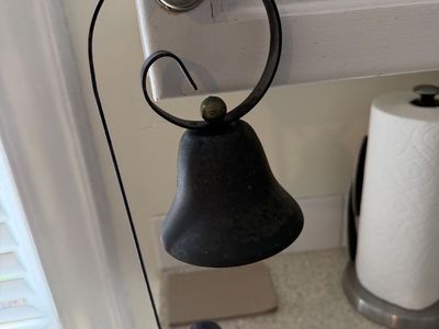 Vintage General Store Wrought Iron Hanging Door Bell / Dinner Bell Use