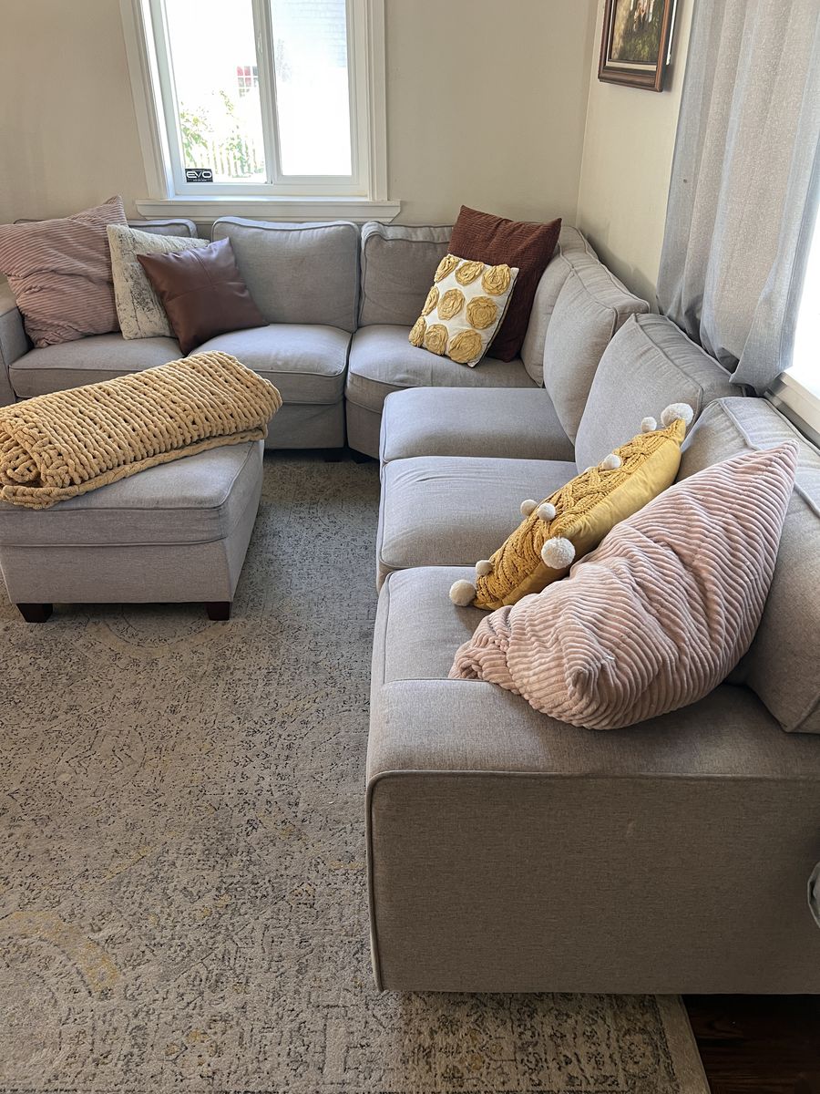 Large gray couch