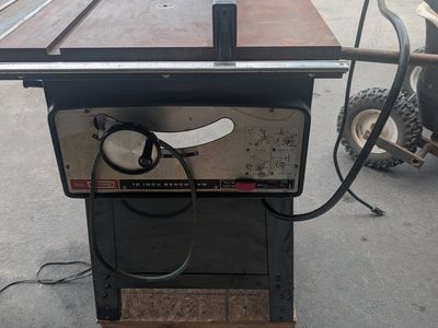 Craftsman 10-inch Bench Saw - Vintage Industrial Table Saw with Cast Iron Top and Motor