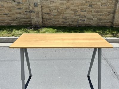Like new IKEA birch wood desks, height adjustable