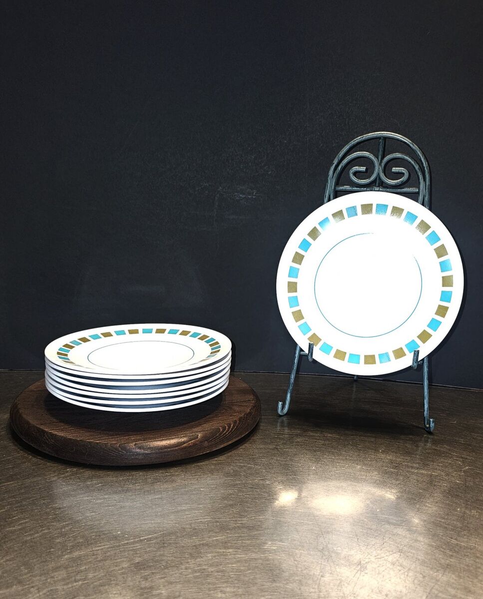 MCM Melmac Turquoise/Avoc Green Coffee Cup Plates