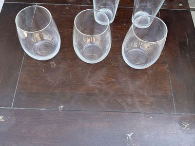 Assorted Clear Drinking Glasses Set - 5 Pieces
