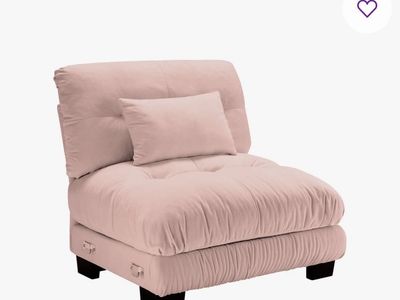 Pariss Armless Sofa with 1 Pillow - Pink, Unopened Box
