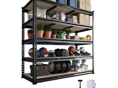Heavy Duty Garage Shelving Units,5-Tier Adjustable Storage Shelves,48 x 24 x 72in