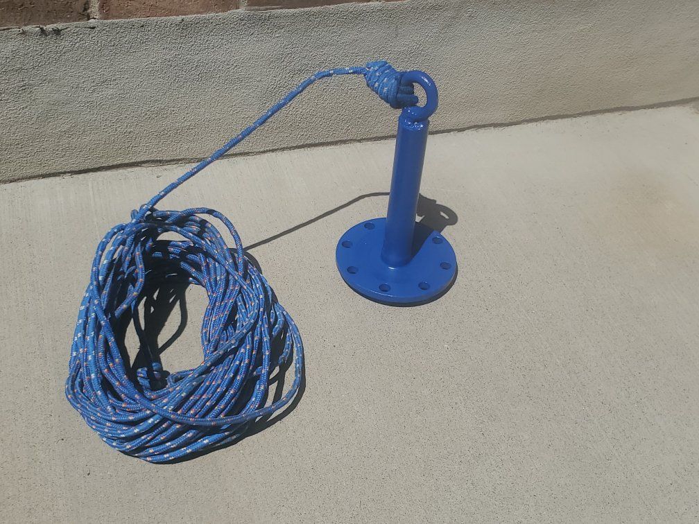 Boat anchor and line.
