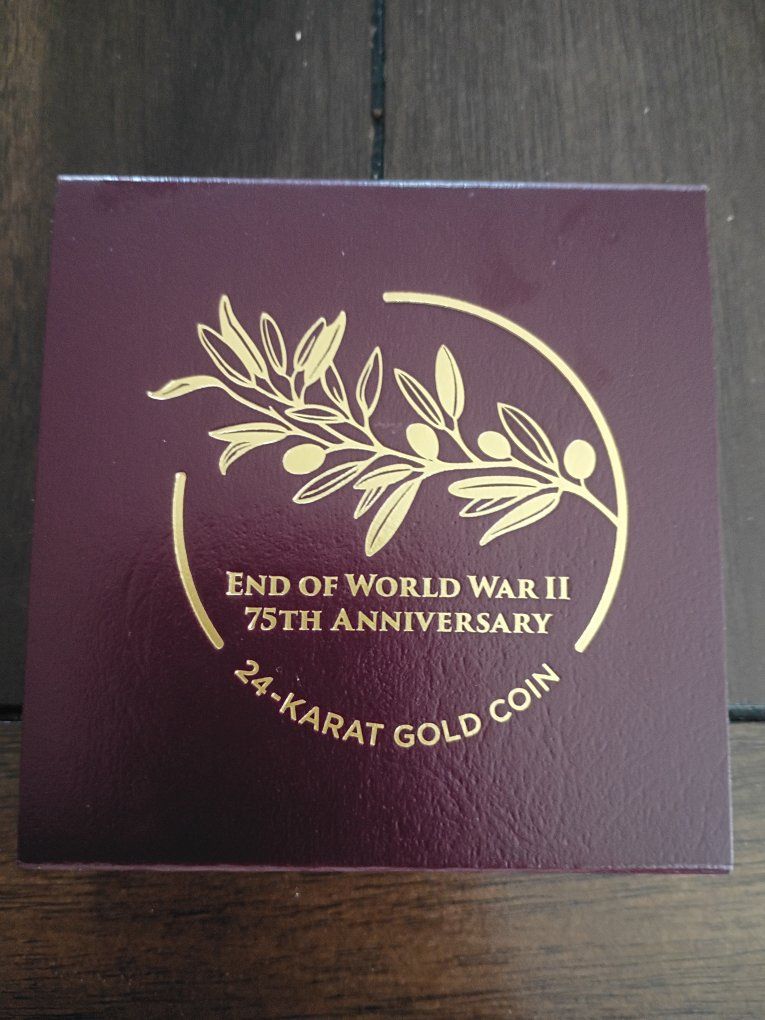 2020 W End of World War II 75th Anniversary $25 Proof Gold Coin 1/2 oz 24K