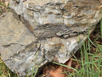 Large Decorative Quartz & Schist Landscape Boulder