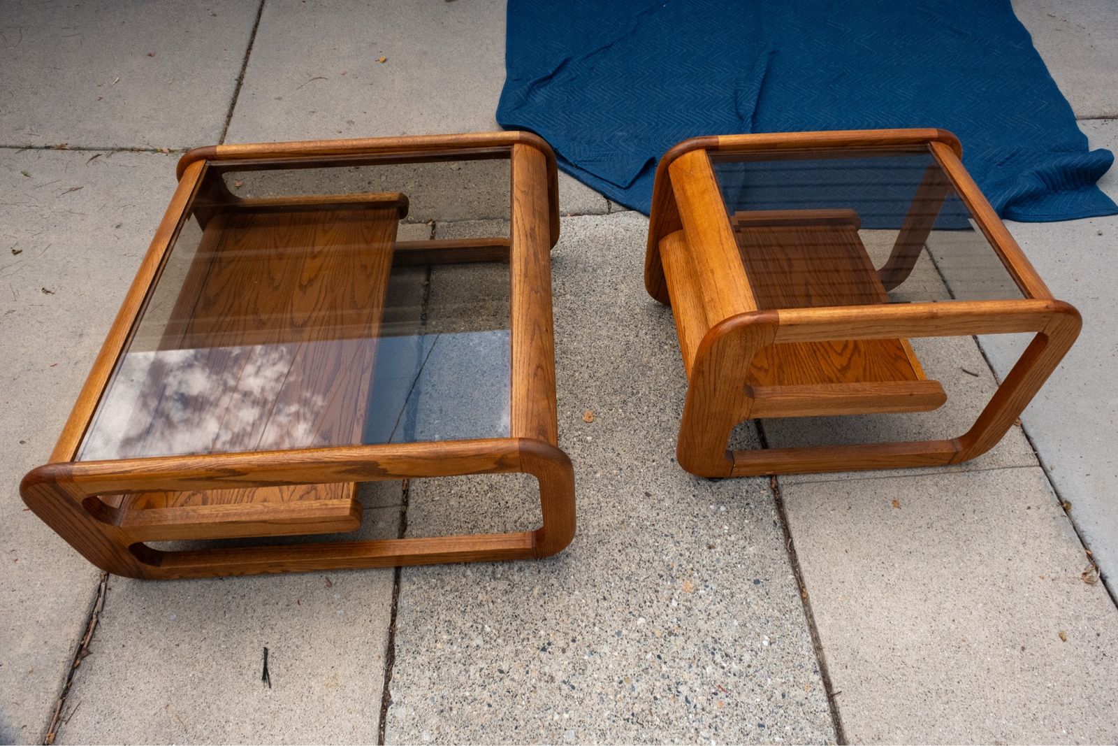 Vintage Lou Hodges Oak Table Set by Mersman