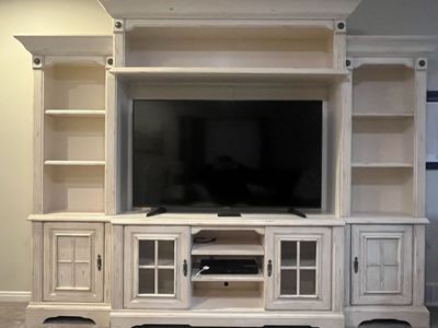 Rustic White Entertainment Center - Free Delivery
