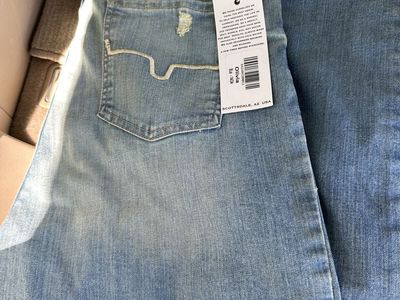 Olivia Blue Jeans Size 14/34 Distressed Denim Women's