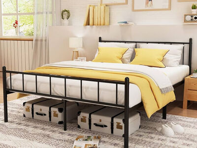 NEW IN BOX - QUEEN INDUDTRIAL IRON STYLE BED FRAME