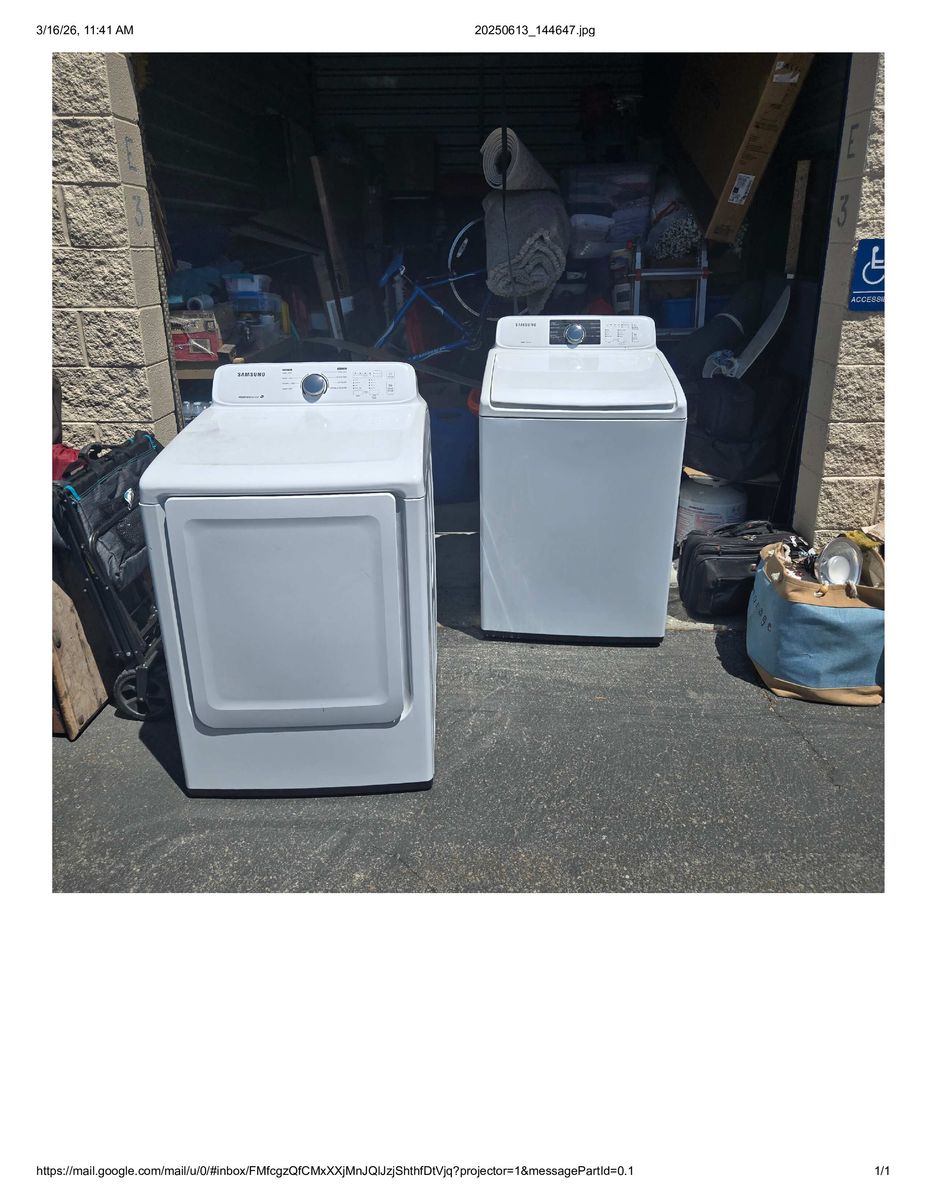 Top Load Washer with 8 Wash Cycles & Samsung 7.2 cu. ft. Electric Dryer with Sensor Dry - White