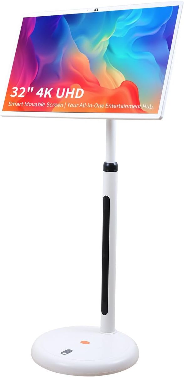 NEW 32" 4K UHD Movable Smart Screen with Android 14, 15000mAh Battery for 6H Playtime, Built-in Gemini AI Assistant, 8G+128G