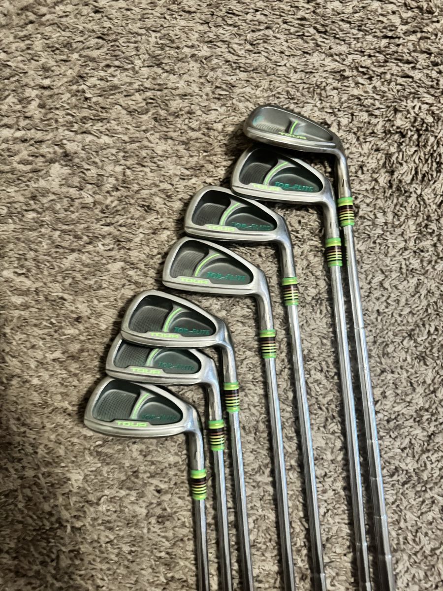 Top flight Tour 4-PW irons - custom ferrules and grips.