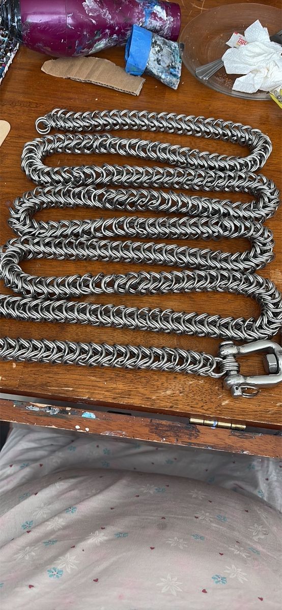 Handwoven Steel Chainmail Utility Chain 9ft