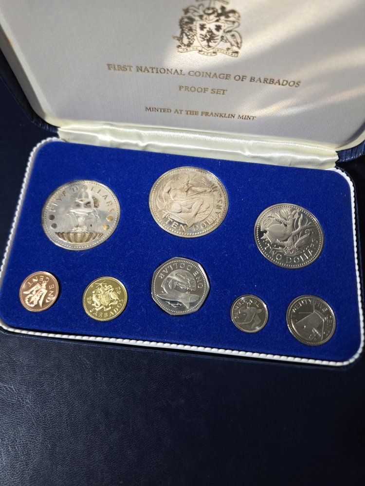 First National Coinage of Barbados Proof Set - Minted at The Franklin Mint