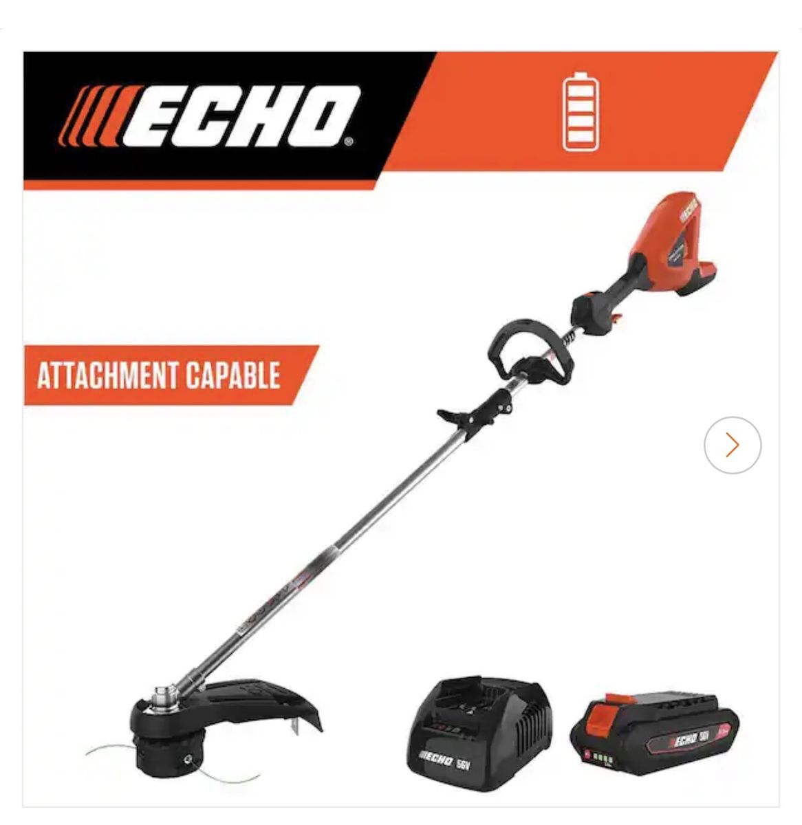Echo 56V Brushless Cordless Battery Attachment Capable 16 in. String Trimmer w/ Speed-Feed Head