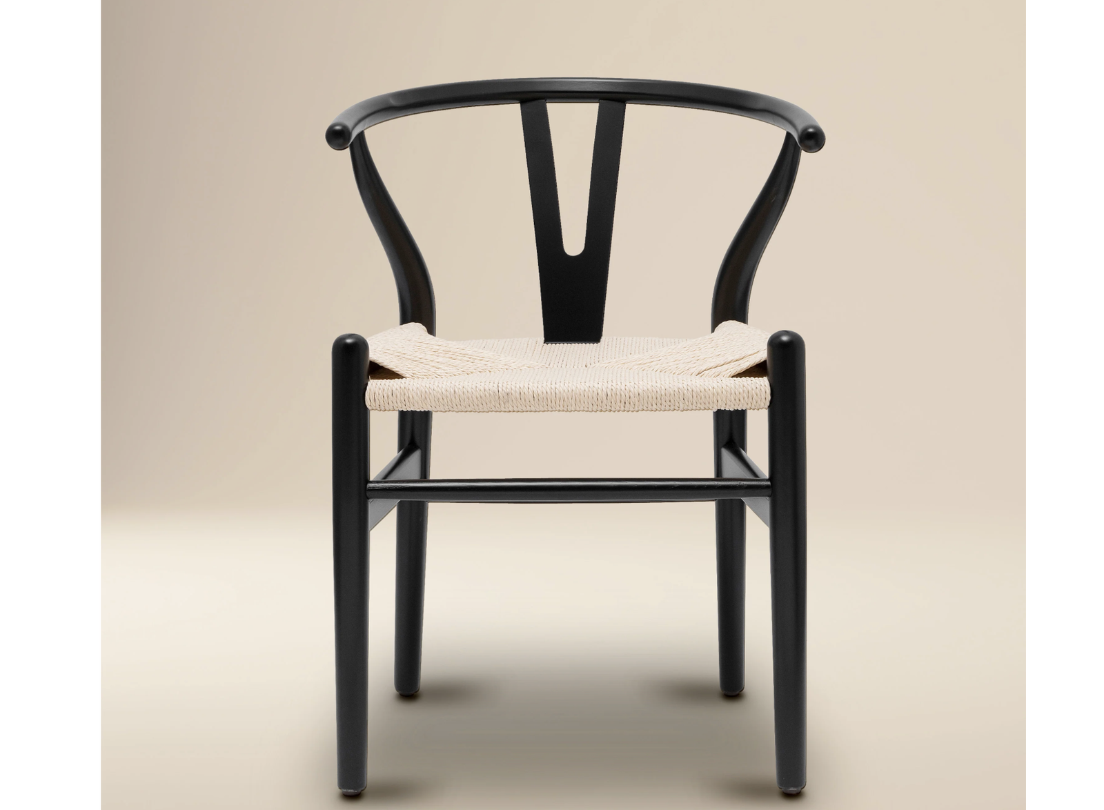 Brand new ,Wish Chair, Black with Natural Seat, hand woven seat, solid wood frame