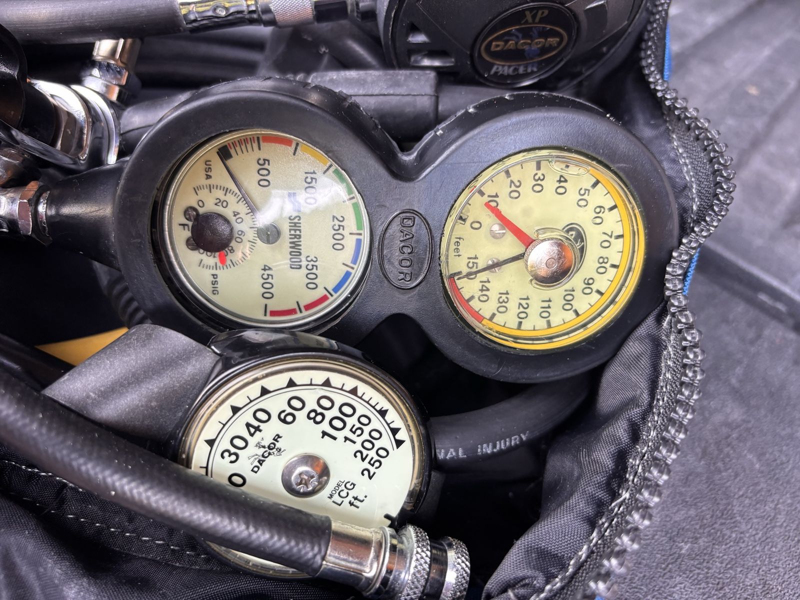 Huge scuba diving lot including vest, mask, regulator, googles, gloves, socks, flippers etc