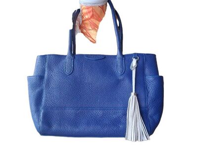 Isaac Mizerahii Blue Leather Tote handbag