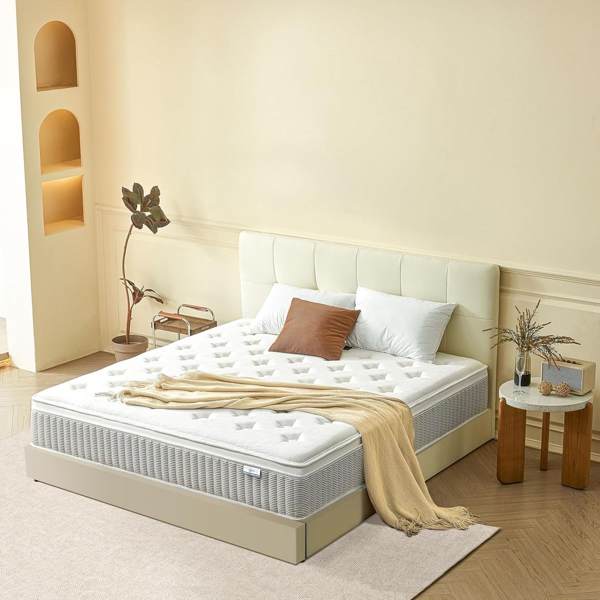 Full Size Mattress - 12 Inch Hybrid Pocket Springs & Cooling Memory Foam - Medium Firm