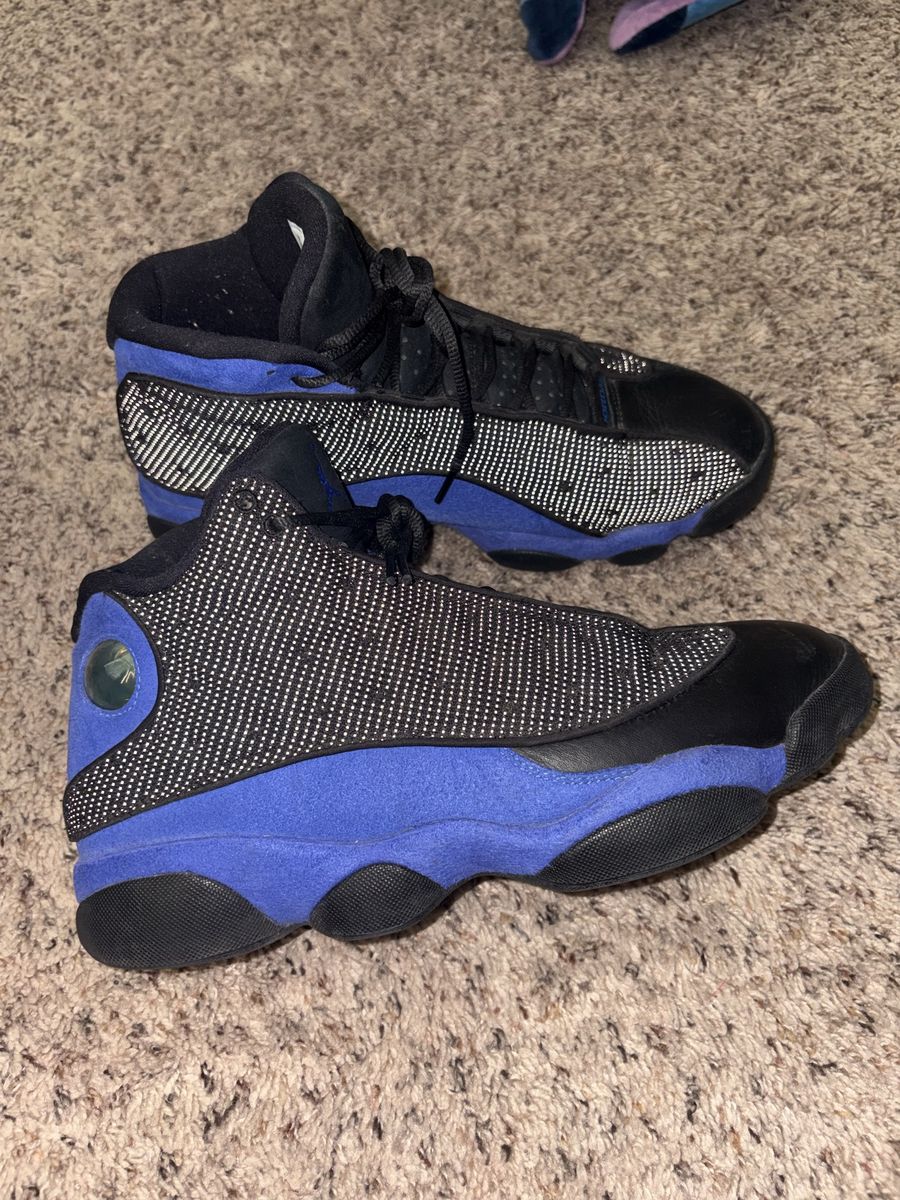 Used Air Jordan 13 Retro Black/Hyper Royal Men's Basketball Shoes Size 9.5