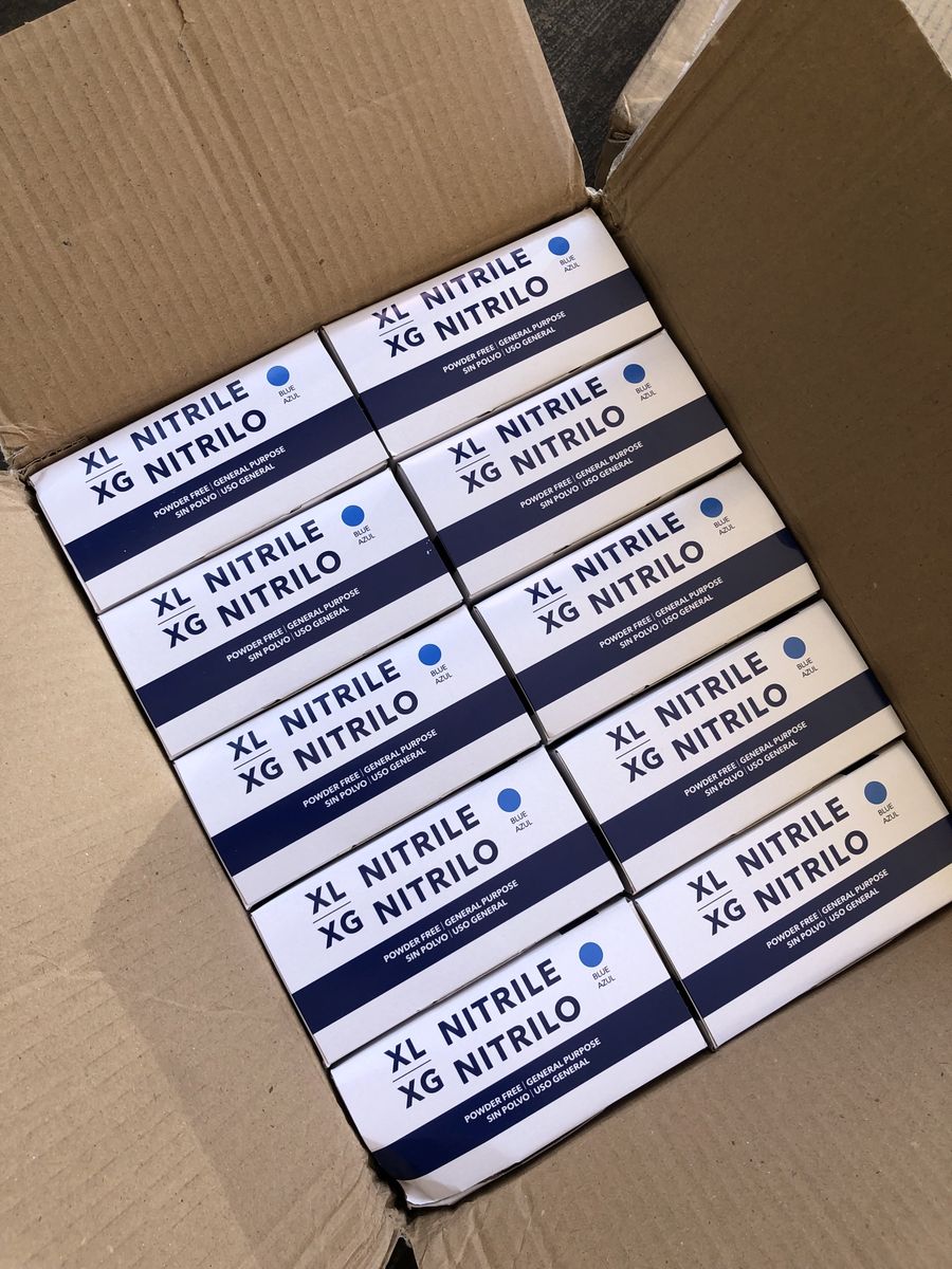 XL Nitrile Powder-Free General Purpose Blue Gloves - Box of 100