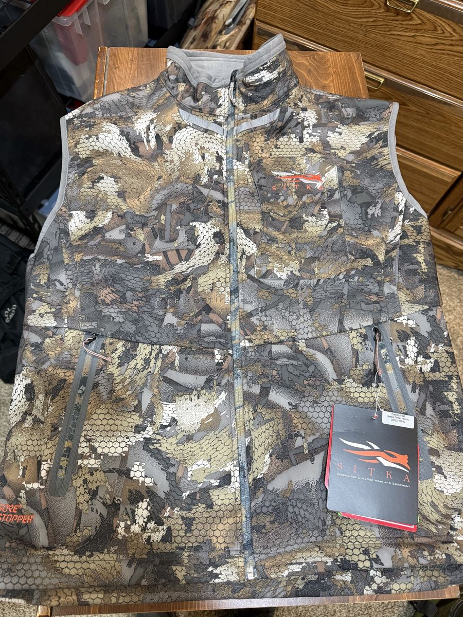 Sitka Dakota Vest Optifade Timber Camo Men's XL GORE WINDSTOPPER Hunting Fishing