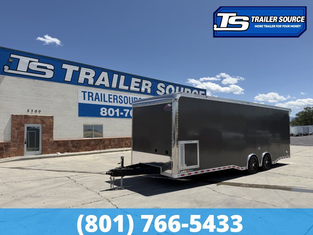 8.5x28 American Hauler Silver Hawk Turbo Pkg Enclosed Car Hauler Trailer - 7'10" Interior - 12K GVWR -