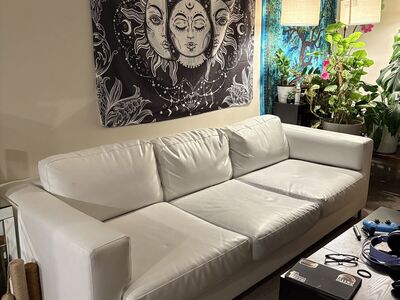 White leather couch
