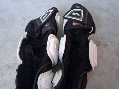 STX Lacrosse Elbow Pads / Arm Guards Black and White Used