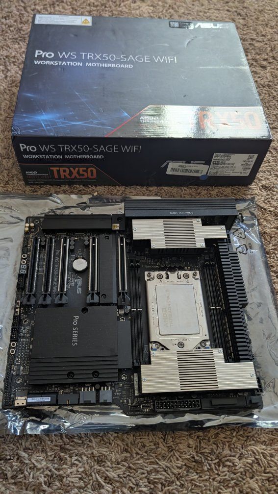 ASUS Pro WS TRX50-SAGE WIFI Workstation Motherboard & AMD Threadripper 7960X Processor (5.3 GHz, 24 Cores)