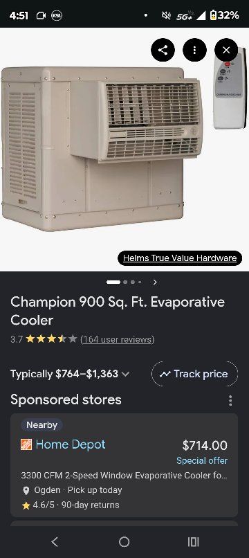 Champion Window Swamp Cooler - Digital Front  $200