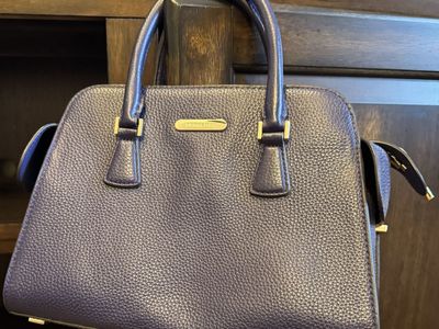 Michael Kors Purple Pebbled Leather Satchel Handbag - Gold-Tone Hardware