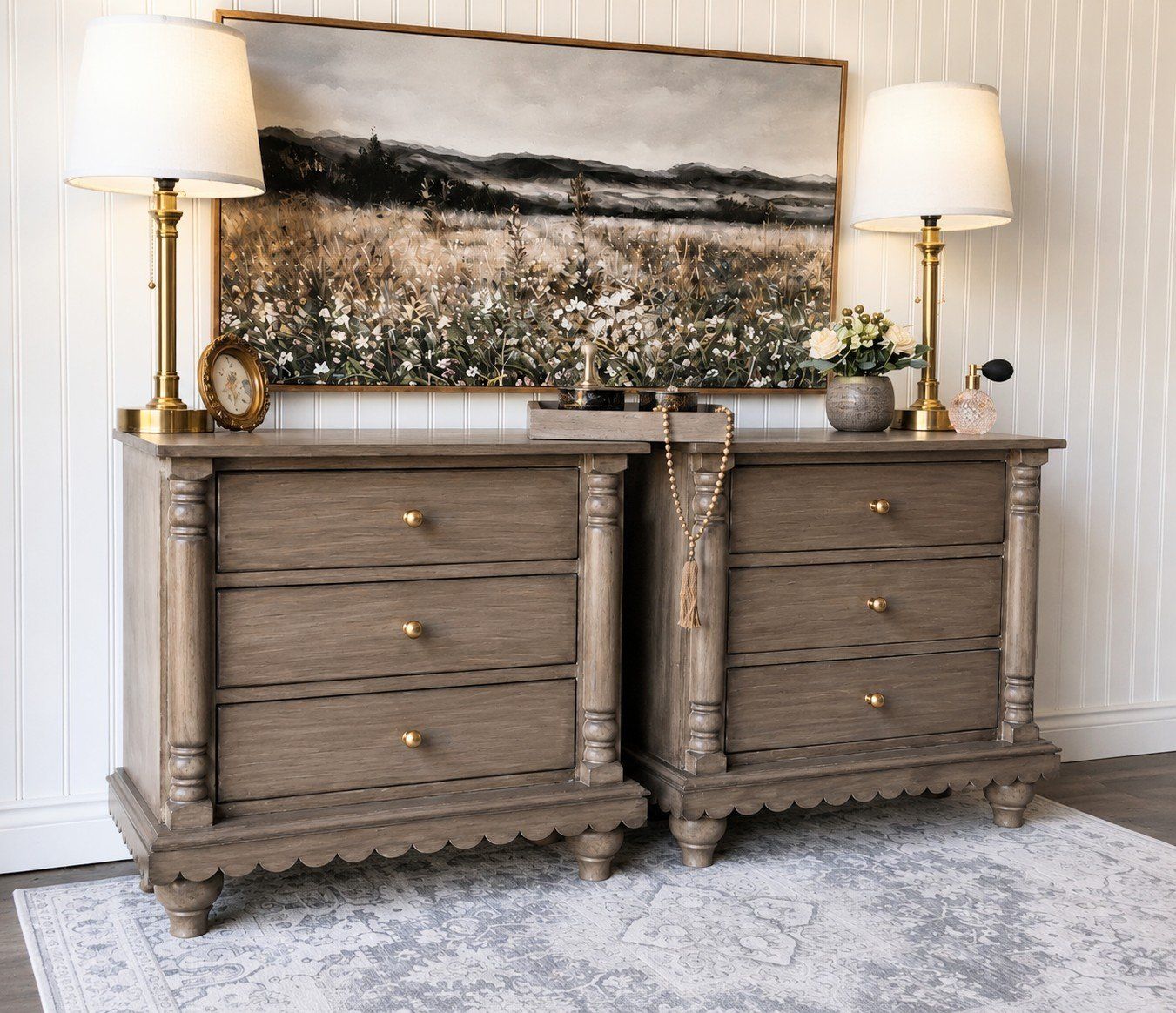 Small Scalloped Nightstands - Pottery Barn Inspired