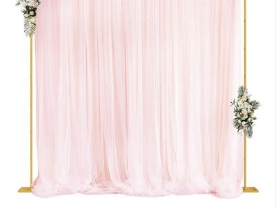 10x10FT Gold Heavy-Duty Adjustable Pipe & Drape Backdrop Stand Kit for Parties/Weddings