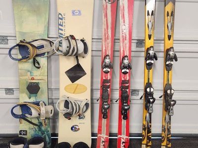 Ski and Snowboard Gear Lot - Skis, Snowboards, and Boots