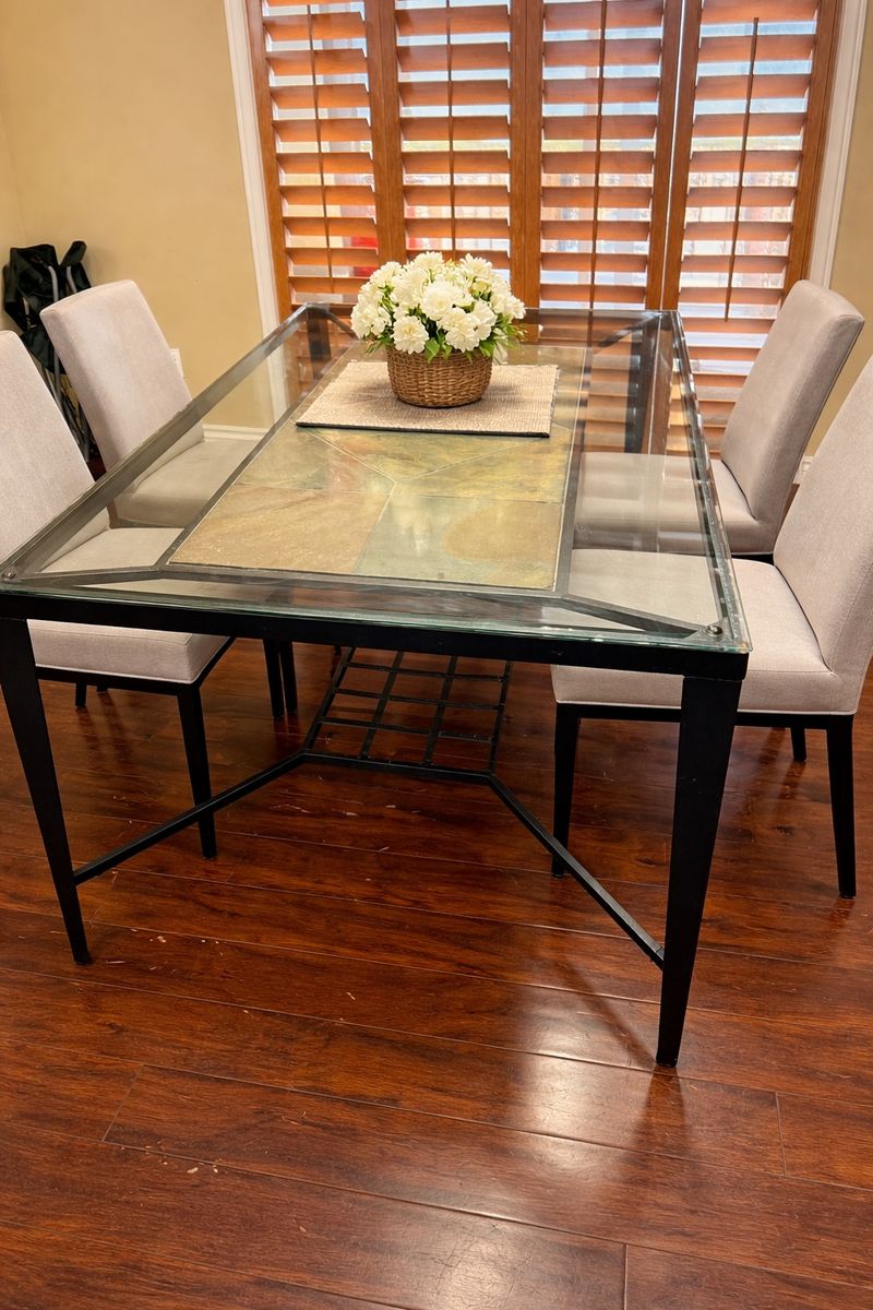 Glass Top Dining Table
