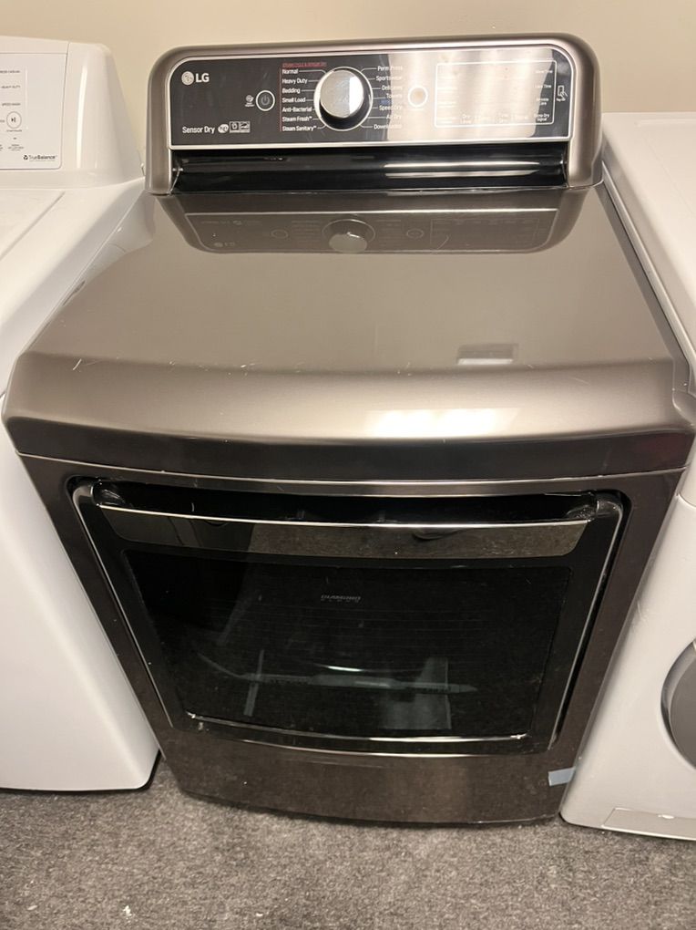 LG Black Stainless Electric Dryer WIth Steam Optio