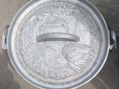 MACA Eagle 9" Deep Cast Aluminum 5qt Dutch Oven- Lightweight & Cooks Just About Like Cast Iron!