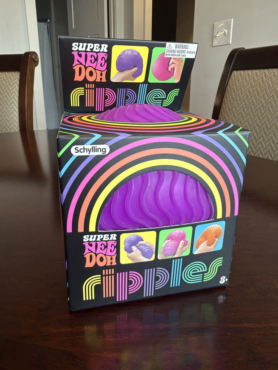 Schylling Super NeeDoh Ripples Stress Ball Fidget Toy - New in Box, Purple
