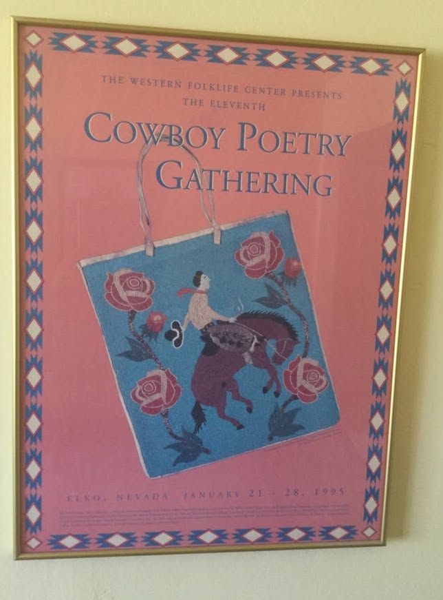 Framed 11th Cowboy Poetry Gathering Poster with frame