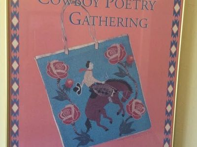 Framed 11th Cowboy Poetry Gathering Poster with frame