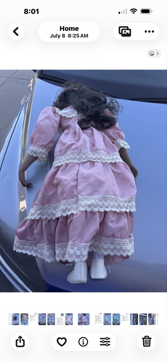Vintage Porcelain Doll 24" Pink Dress limited edition 26/500