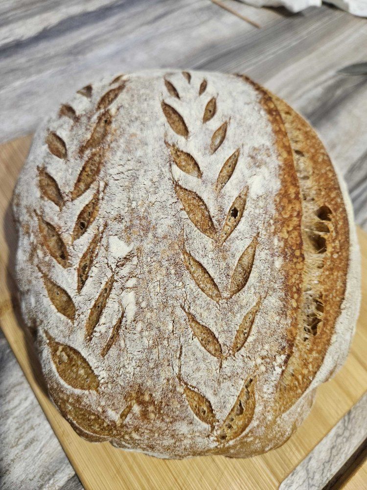 Freshly Baked Artisan Sourdough Bread Loaf