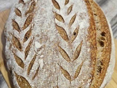 Freshly Baked Artisan Sourdough Bread Loaf