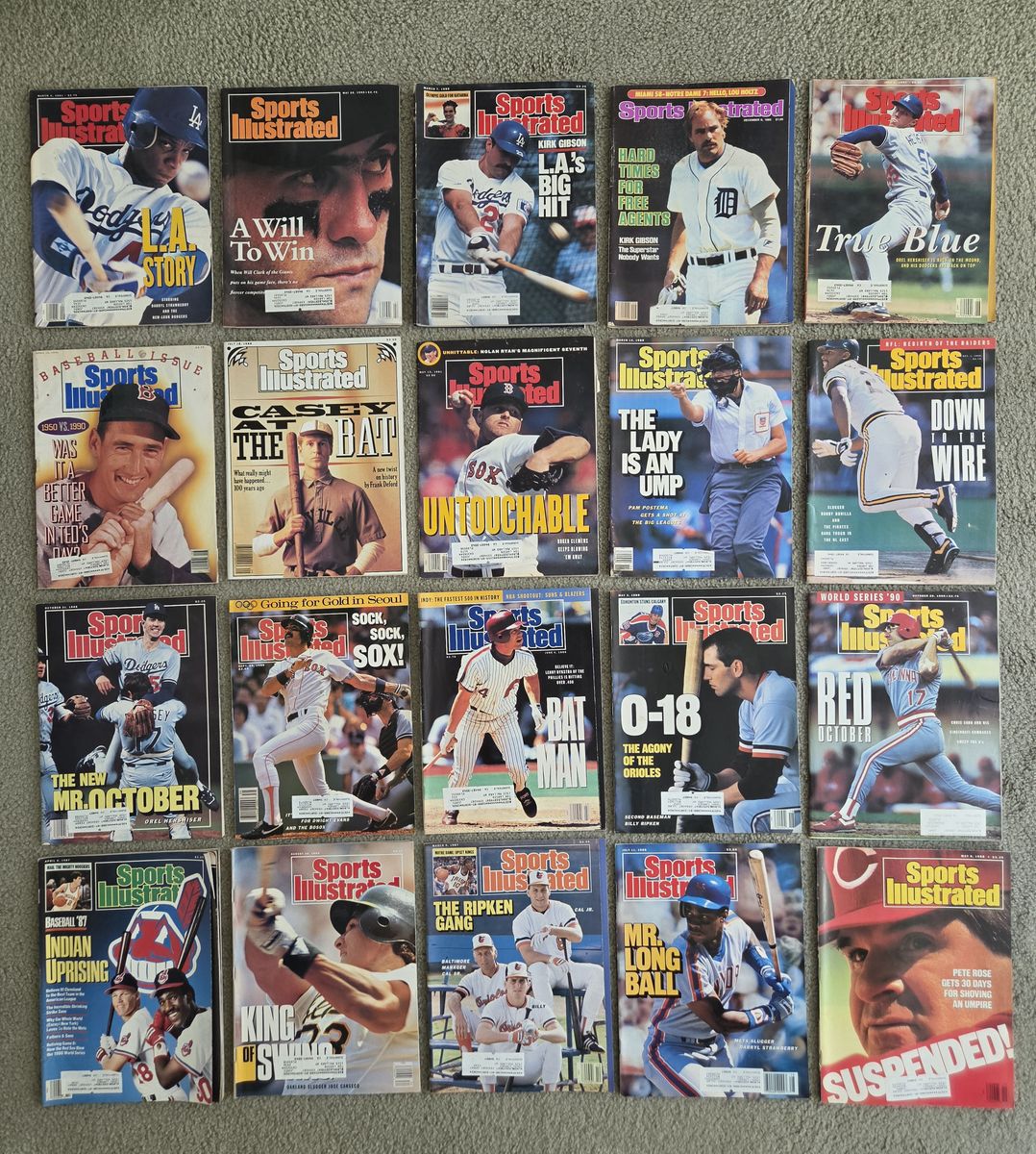 Sports Illustrated 1980s Major League Baseball Bundle – 20 Classic Issues (1985–1991)