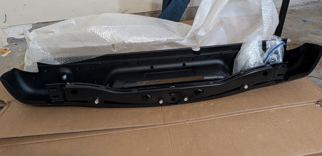 Black Truck Rear Bumper Assembly with Mounting Hardware